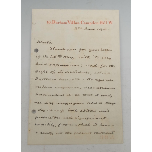 351 - Kenneth Grahame (1859-1932), author of The Wind and the Willows - an ink manuscript autographed lett... 