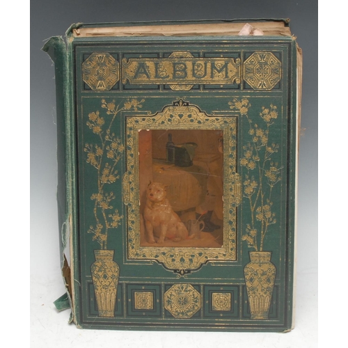 311 - A 19th century scrap album, compiled by Maud H ** c.1887 and passed on to Jack Allsopp c.1901, mostl... 