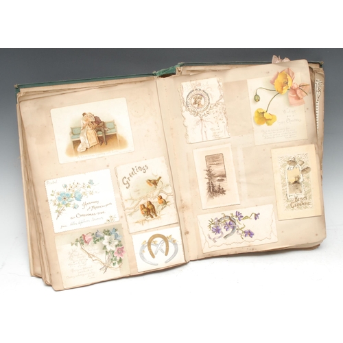 311 - A 19th century scrap album, compiled by Maud H ** c.1887 and passed on to Jack Allsopp c.1901, mostl... 