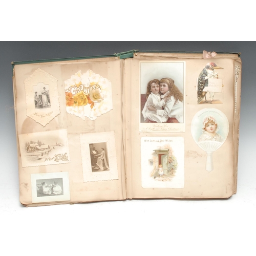 311 - A 19th century scrap album, compiled by Maud H ** c.1887 and passed on to Jack Allsopp c.1901, mostl... 