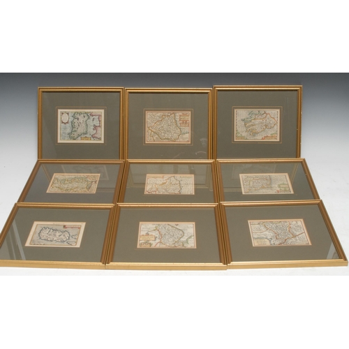 452 - Pieter van den Keere (1571-1646), a set of eight Irish and English miniature maps or 'Miniature Spee... 