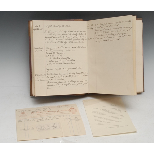 341 - Cycling in Edwardian Scotland - The Lanarkshire Tandem Club, an ink manuscript of 15pp chronicling i... 