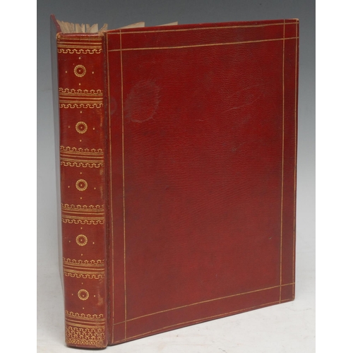 336 - Binding - a George III red morocco album, later used in c. 1830 by a Miss Bassett as a commonplace b... 