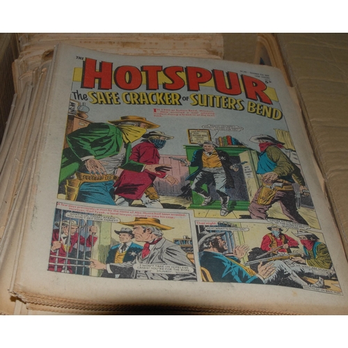 105 - Comic Books - Hotspur, The Rover, and some issues of The Wizard and Adventurer, original wrappers, c... 