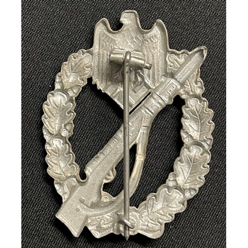 20 - WW2 Third Reich Infanterie Sturmabzeichen im Silber Infantry Assault badge in silver. Hollow back ex... 