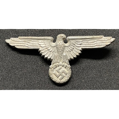 39 - WW2 Third Reich SS Cap eagles: 1936 pattern cap eagle maker marked 55/42, missing one prong along wi... 