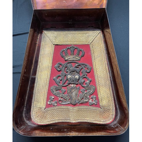 61 - 8th Kings Royal Irish Hussars Officers Sabretache. Paper makers label  to interior for 