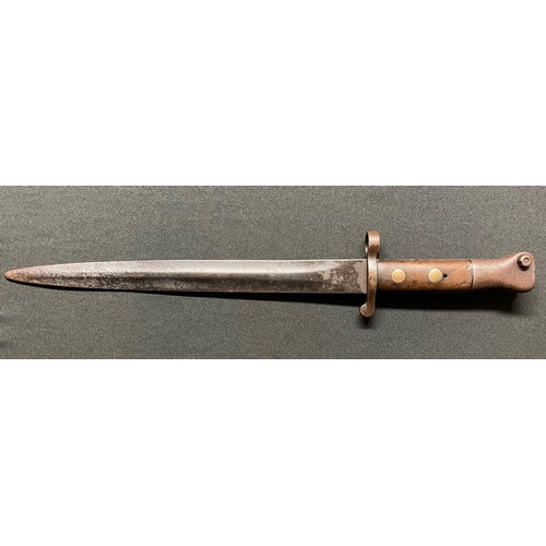 62 - British Boer War Lee-Metford bayonet. Double edged blade 285mm in length. Inspection marked along wi... 