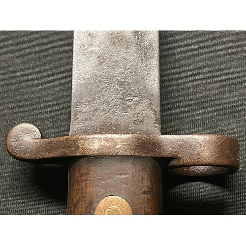 62 - British Boer War Lee-Metford bayonet. Double edged blade 285mm in length. Inspection marked along wi... 