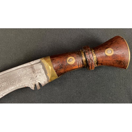 67 - Reproduction WW1 British Kukri Knife with single edged blade 350mm in length. Marked 