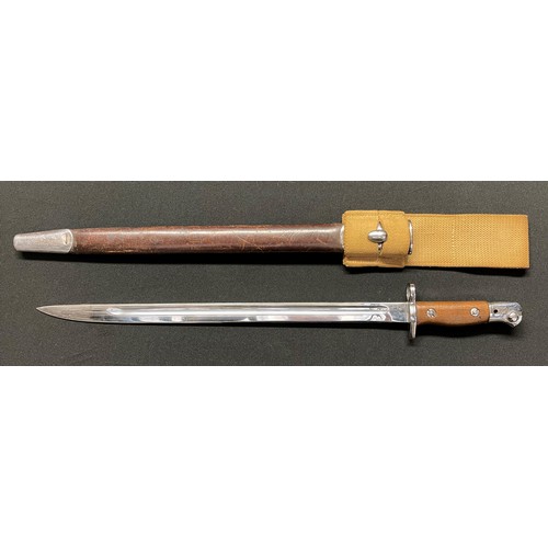 76 - WW1 British 1907 Pattern Bayonet with single edged fullered blade 430mm in length maker marked and d... 