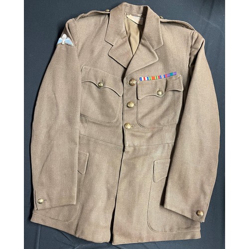 105 - WW2 British Officers Service Dress Jacket, 1942 pattern, with Parachute Qualification Wings and WW2 ... 