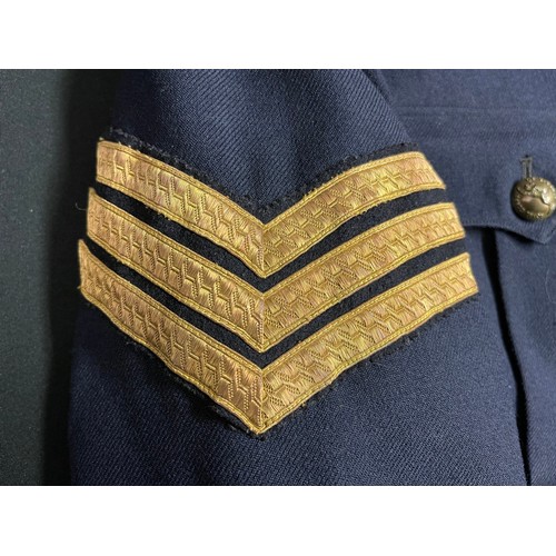 108 - WW2 British pre war Royal Signals Sgt's Dress Blue uniform. Complete with all buttons and insignia p... 