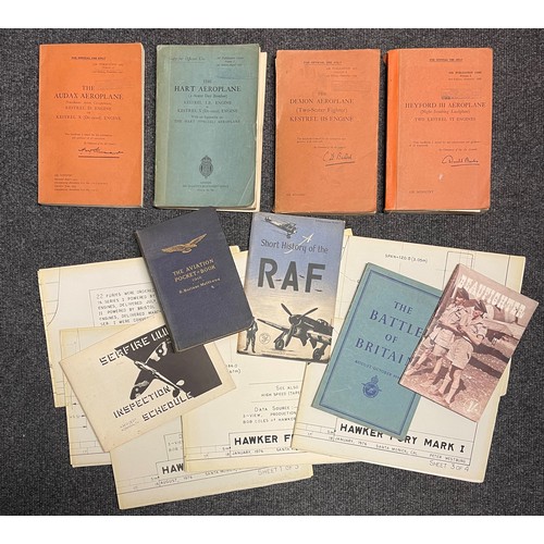 114 - A collection of original Air Ministry pre war aircraft manuals to include 1934 Hawker Demon: 1932 Ha... 