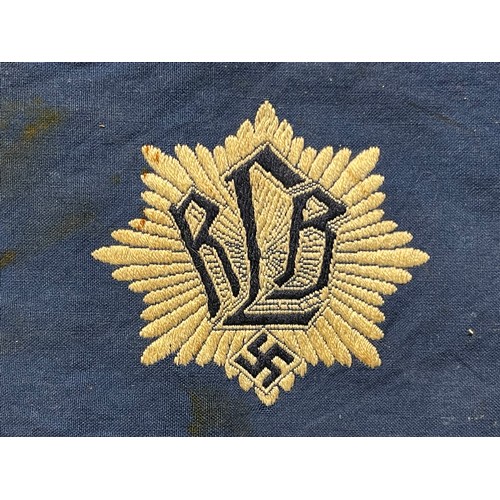 140 - WW2 Third Reich Reichsluftschutzbund RLB Leaders Armband, 1st pattern. Machine woven with separately... 