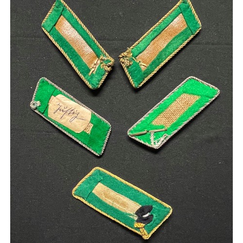 142 - WW2 Third Reich matched pair of Justice Officials collar tabs and three Penal Officials collar tabs ... 