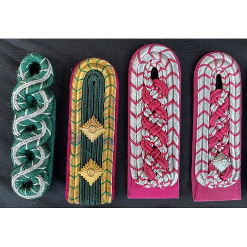 145 - WW2 Third Reich Shoulder Board Collection to include: pair sew in volunteer Fireman Wachmeister:  Fi... 