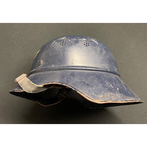 151 - WW2 Third Reich Luftschutz M38 Steel Helmet. Original blue paint and decal. Complete with original l... 