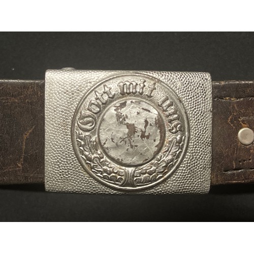 153 - WW2 Third Reich Polizei Belt with de-nazified belt buckle. Belt approx. 100cm size. Buckle has no ma... 