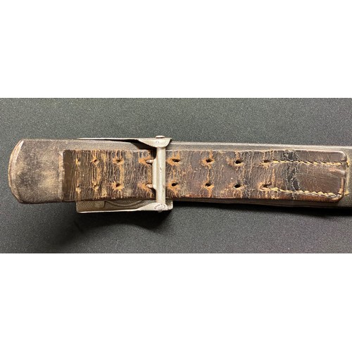 153 - WW2 Third Reich Polizei Belt with de-nazified belt buckle. Belt approx. 100cm size. Buckle has no ma... 