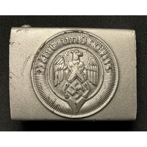 156 - WW2 Third Reich Hitler Jugend Belt buckle. Steel example with no makers marks. Rare Belgian made exa... 