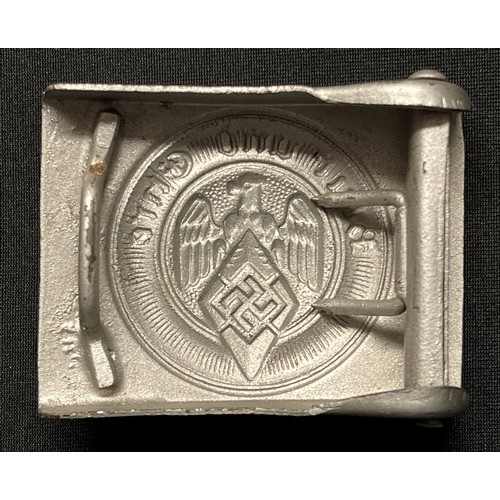 156 - WW2 Third Reich Hitler Jugend Belt buckle. Steel example with no makers marks. Rare Belgian made exa... 