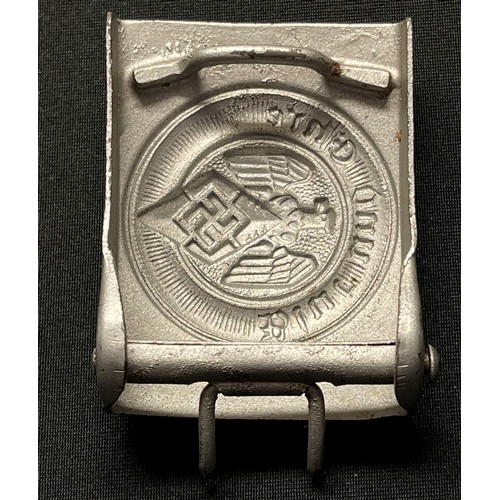 156 - WW2 Third Reich Hitler Jugend Belt buckle. Steel example with no makers marks. Rare Belgian made exa... 