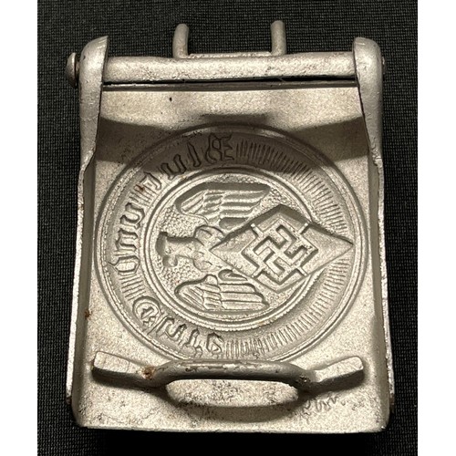 156 - WW2 Third Reich Hitler Jugend Belt buckle. Steel example with no makers marks. Rare Belgian made exa... 