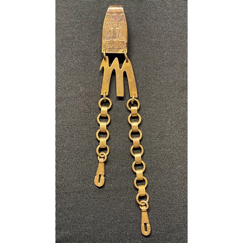 158 - WW2 Italian Fascist MVSN Officer's dagger chained hanger. Complete all spring clips. No makers marks... 