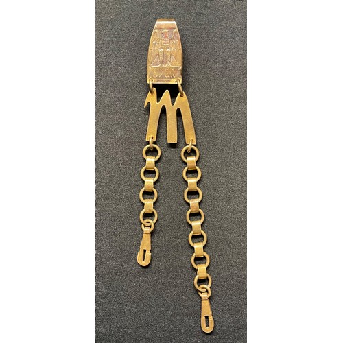 158 - WW2 Italian Fascist MVSN Officer's dagger chained hanger. Complete all spring clips. No makers marks... 