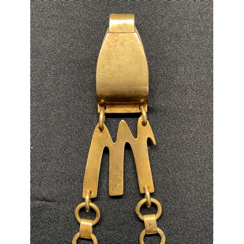 158 - WW2 Italian Fascist MVSN Officer's dagger chained hanger. Complete all spring clips. No makers marks... 