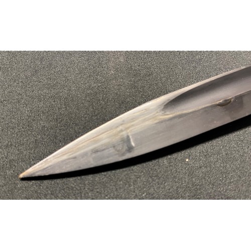 164 - WW2 Third Reich K98 Bayonet with 250mm long single edged fullered blade. Maker maker marked 