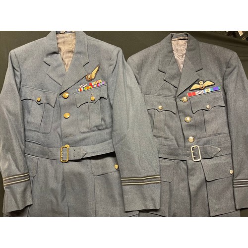 169 - Pair of post war British RAF Officers Service Dress tunics. One a Pilot and one for a Navigator. Bot... 