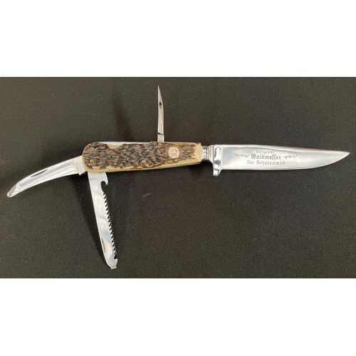 170 - Puma of Solingen Gamekeepers Knife Model No.3591. Handmade Multi blade knife with large single edged... 