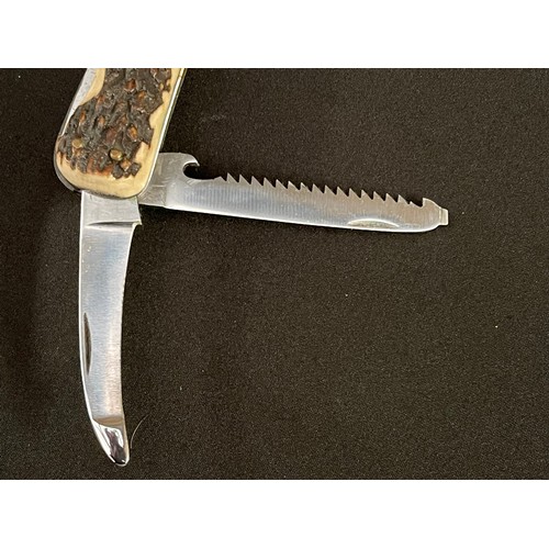 170 - Puma of Solingen Gamekeepers Knife Model No.3591. Handmade Multi blade knife with large single edged... 