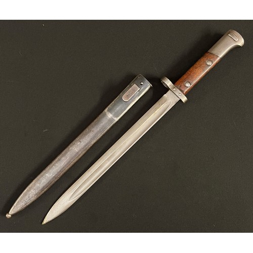 171 - Czechoslovakian VZ24 Bayonet with single edged fullered blade 298mm in length. No makers marks. Wood... 