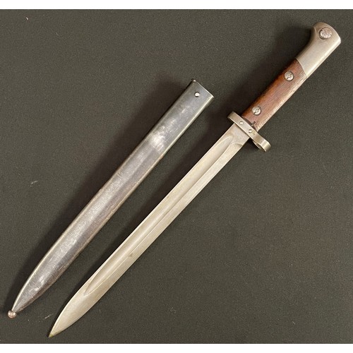 171 - Czechoslovakian VZ24 Bayonet with single edged fullered blade 298mm in length. No makers marks. Wood... 