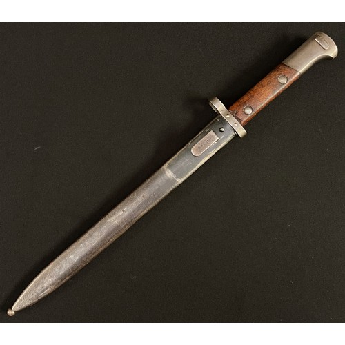 171 - Czechoslovakian VZ24 Bayonet with single edged fullered blade 298mm in length. No makers marks. Wood... 