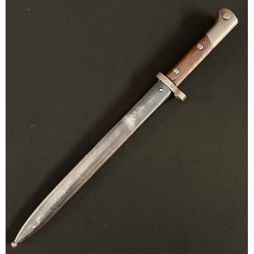 171 - Czechoslovakian VZ24 Bayonet with single edged fullered blade 298mm in length. No makers marks. Wood... 