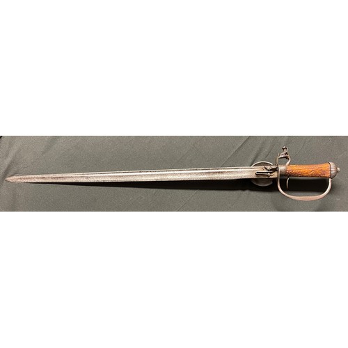 199 - Combination Flintlock Sword Pistol circa 1765. Turn off cannon barrel boxlock action concealed withi... 