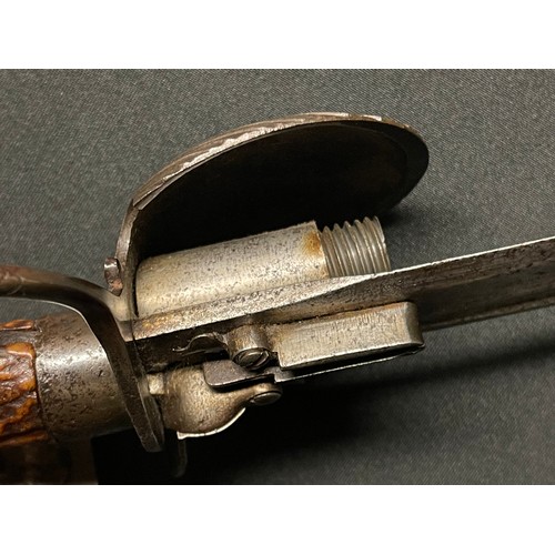 199 - Combination Flintlock Sword Pistol circa 1765. Turn off cannon barrel boxlock action concealed withi... 