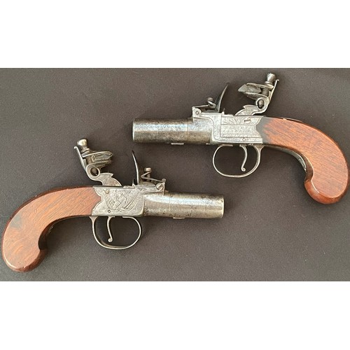 201 - A matched pair of Flintlock Pocket Pistols by 