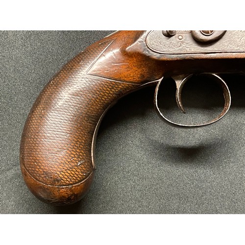 206 - Flintlock Officers Pistol with octagonal barrel 220mm in length. Lock is signed 