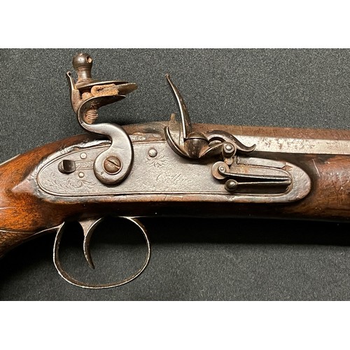 206 - Flintlock Officers Pistol with octagonal barrel 220mm in length. Lock is signed 