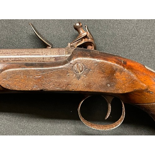 206 - Flintlock Officers Pistol with octagonal barrel 220mm in length. Lock is signed 