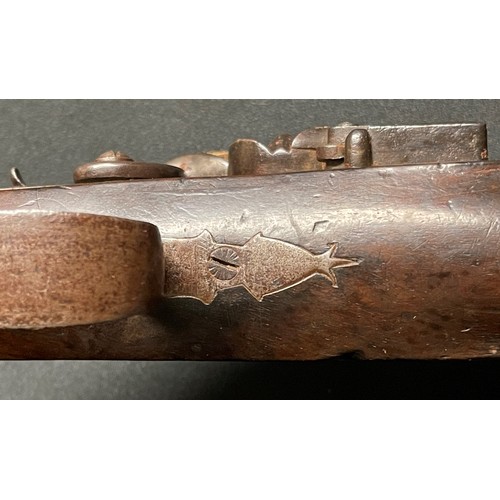 206 - Flintlock Officers Pistol with octagonal barrel 220mm in length. Lock is signed 