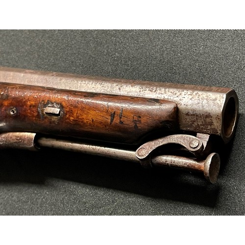 206 - Flintlock Officers Pistol with octagonal barrel 220mm in length. Lock is signed 