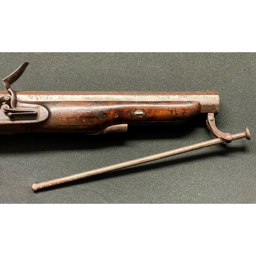 206 - Flintlock Officers Pistol with octagonal barrel 220mm in length. Lock is signed 