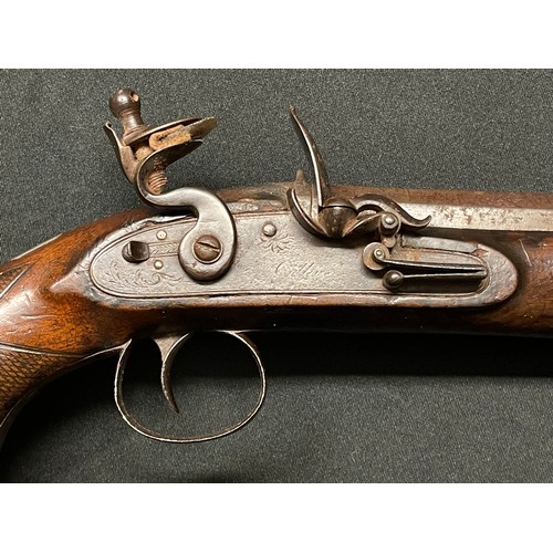 206 - Flintlock Officers Pistol with octagonal barrel 220mm in length. Lock is signed 