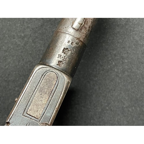 209 - Percussion cap pocket pistol with 55mm long barrel. Bore approx. 11mm. Lock is signed 